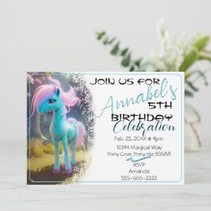 Belle 3D Spirit Pony 21 Invitation Anniversaire