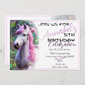 Belle 3D Spirit Pony 31 Invitation Anniversaire (Devant / Derrière)