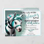 Belle 3D Spirit Pony 7 Invitation Anniversaire (Devant / Derrière)