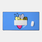 Belle abeille drôle avec dessin animé du coeur (Clavier et souris)