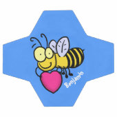 Belle abeille drôle avec dessin animé du coeur (Plat)