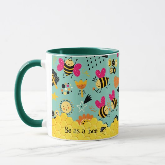 Belle abeilles nid d'abeille Coffee Mug (Gauche)