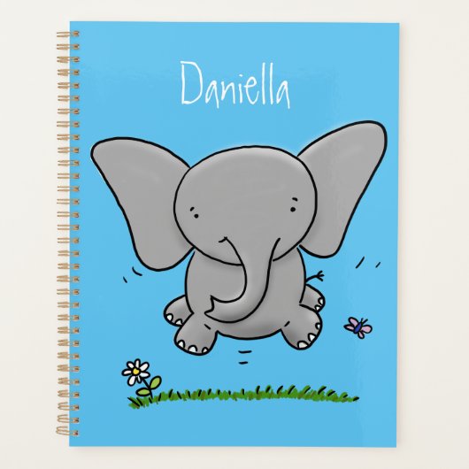 Belle adorable dessin d'éléphant bébé (Devant)
