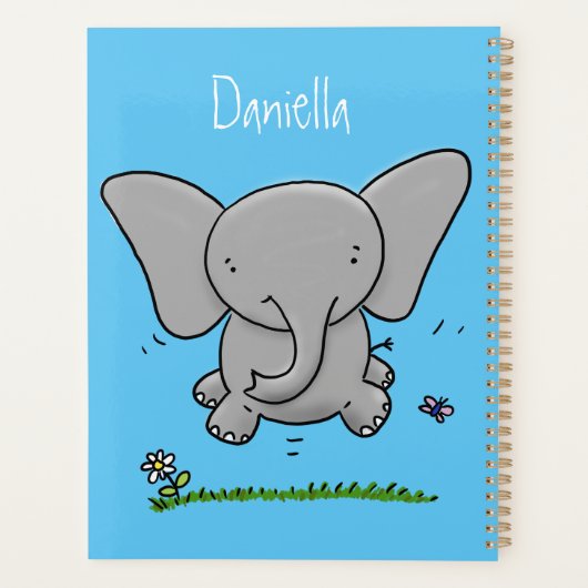 Belle adorable dessin d'éléphant bébé (Dos)
