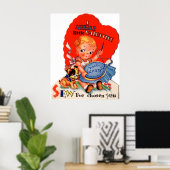 Belle affiche à coudre rétro vintage Valentine (Bureau à domicile)