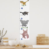 Belle affiche animée d'animaux safari (Cuisine)