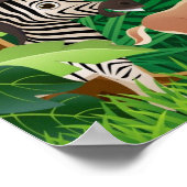 Belle affiche animée d'animaux safari (Coin)