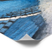 Belle affiche d'aquarelle d'oiseaux Blue Jay (Coin)