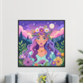 Belle affiche d'art floral coloré