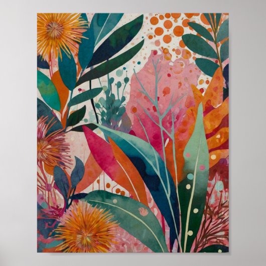 Belle affiche d'art floral tonique (Devant)