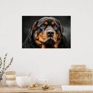 Belle affiche de chien Rottweiler