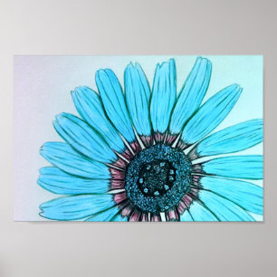 Belle affiche de design de fleurs dessinée à la ma