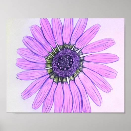 Belle affiche de design de fleurs dessinée à la ma (Devant)