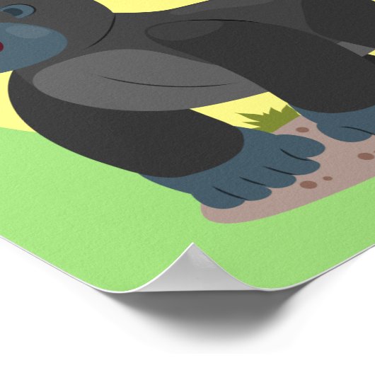 Belle affiche de dessin animé de gros gorilles (Coin)