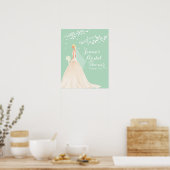 Belle affiche de Fête des mariées Blonde Bride (Cuisine)