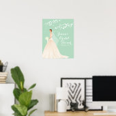 Belle affiche de Fête des mariées de mariée (Bureau à domicile)