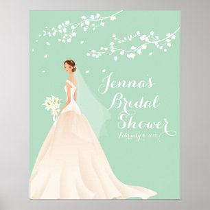 Belle affiche de Fête des mariées de mariée