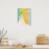 Belle affiche de Fête des mariées de mariée chic (Cuisine)