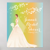 Belle affiche de Fête des mariées de mariée chic (Devant)