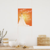 Belle affiche de Fête des mariées de mariée chic (Cuisine)