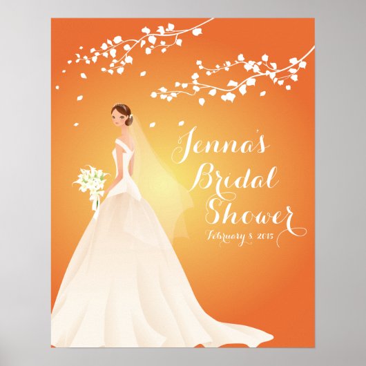 Belle affiche de Fête des mariées de mariée chic (Devant)
