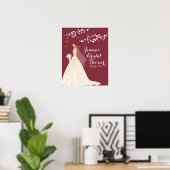 Belle affiche de Fête des mariées de mariée chic (Bureau à domicile)