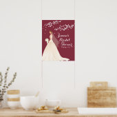 Belle affiche de Fête des mariées de mariée chic (Cuisine)