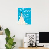 Belle affiche de Fête des mariées de mariée chic (Bureau à domicile)