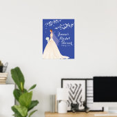 Belle affiche de Fête des mariées de mariée chic (Bureau à domicile)
