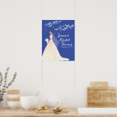 Belle affiche de Fête des mariées de mariée chic (Cuisine)