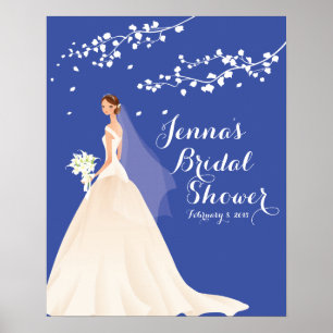 Belle affiche de Fête des mariées de mariée chic