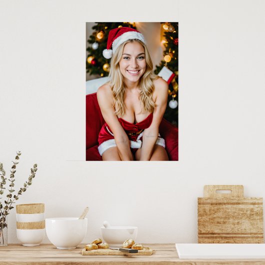 Belle affiche de fille de Noël (Cuisine)