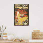 Belle affiche de fille et de vélo Vintage (Cuisine)