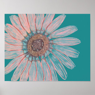 Belle affiche de fleurs croisées à la main