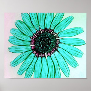 Belle affiche de fleurs dessinée à la main