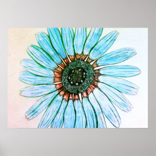 Belle affiche de fleurs dessinée à la main