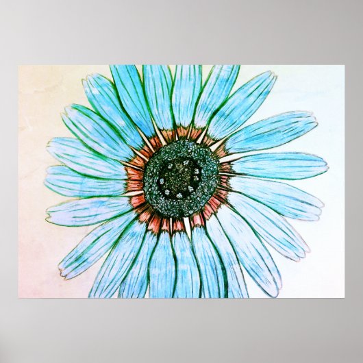 Belle affiche de fleurs dessinée à la main (Devant)