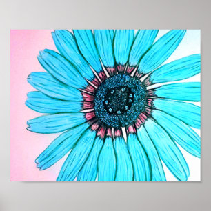 Belle affiche de fleurs dessinée à la main