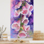Belle affiche de fleurs violettes roses (Cuisine)