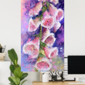 Belle affiche de fleurs violettes roses (Bureau à domicile)