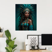 Belle affiche de la reine africaine (Bureau à domicile)