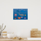 Belle affiche de la vie marine pour les enfants (Cuisine)