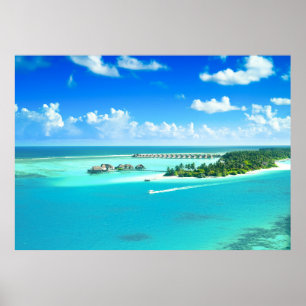Belle affiche de l'île des Maldives