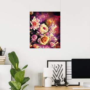 Belle affiche de Motif de fleurs acryliques