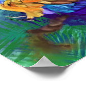 Belle affiche de perroquet coloré - Aquarelle (Coin)