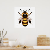 Belle Affiche de Portrait d'Abeille Naturelle (Cuisine)