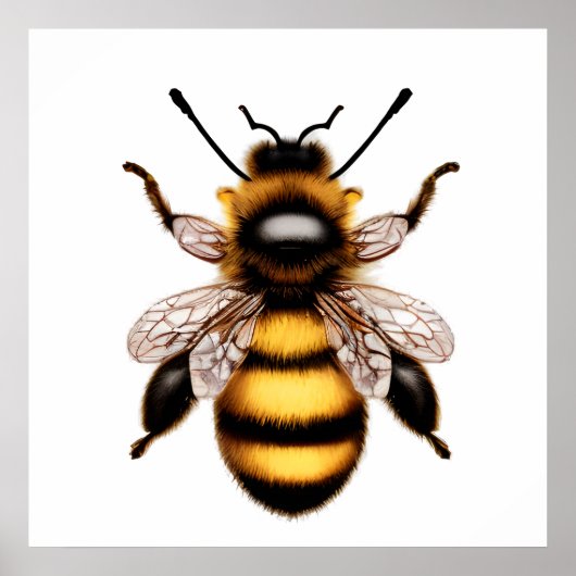 Belle Affiche de Portrait d'Abeille Naturelle (Devant)
