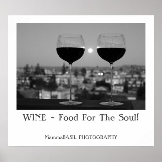 Belle affiche de vin noir & blanc couleur! (Devant)
