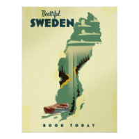 Belle affiche de voyage suédoise