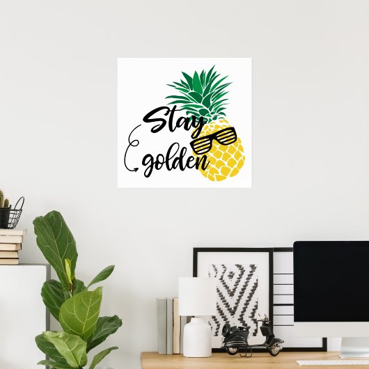 Belle affiche décorée maison de plage d'ananas (Bureau à domicile)